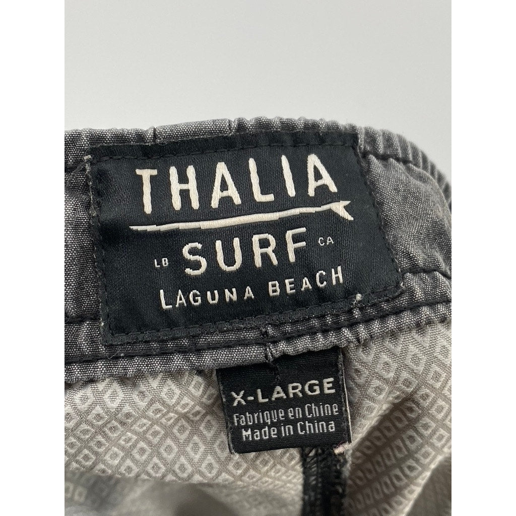 THALIA SURF SHOP Men’s Washed Black Drawstring Pull-On Board Shorts SZ XL