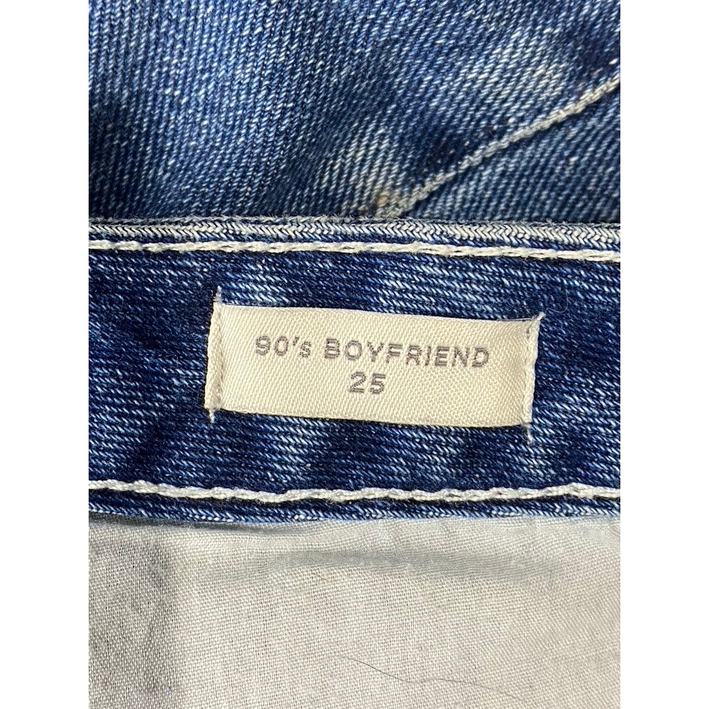 PACSUN Women's Dark Indigo 90's Boyfriend Five-Pocket Straight-Leg Jeans SZ 25