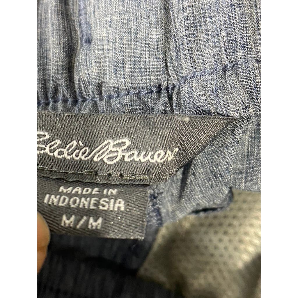 EDDIE BAUER Men's Blue Denim Chambray Pull On Drawstring Shorts SZ M