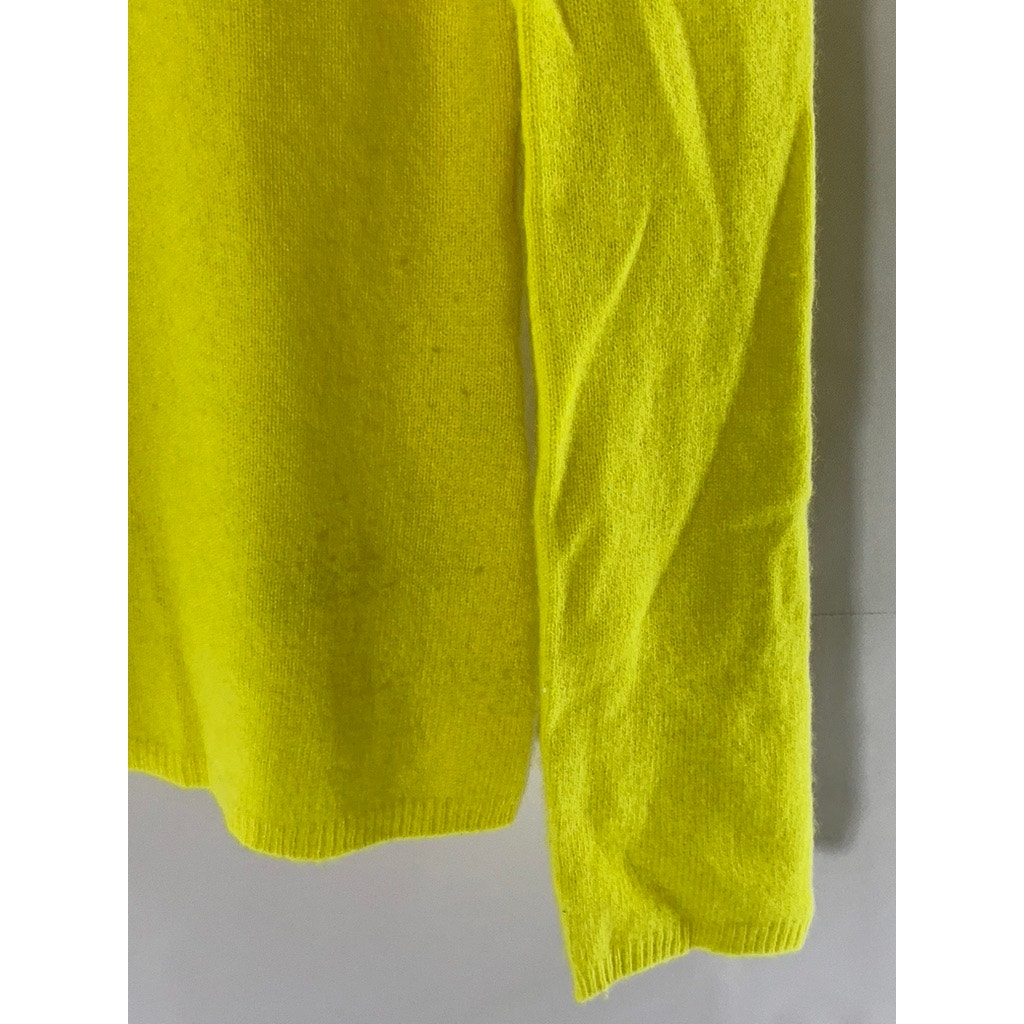 LORD & TAYLOR Women's Yellow Cashmere Crewneck Long Sleeve Pullover Sweater SZ S