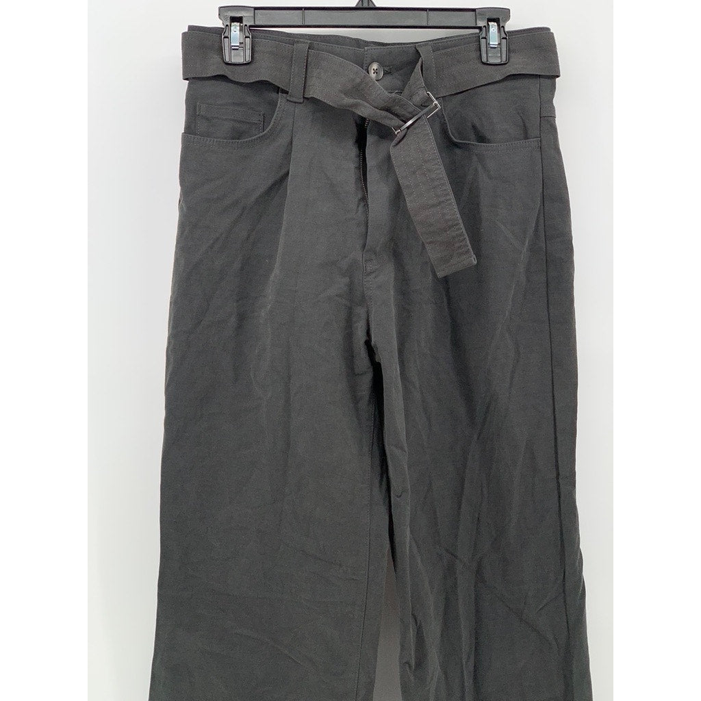 ZARA Men's Charcoal Gray Pleated Straight-Leg Regular-Fit Belted Pants SZ 29