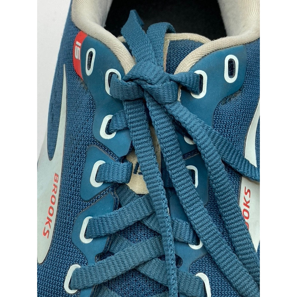BROOKS Women's Blue Mesh Lace-Up Round Toe Active Running Shoes SZ 7