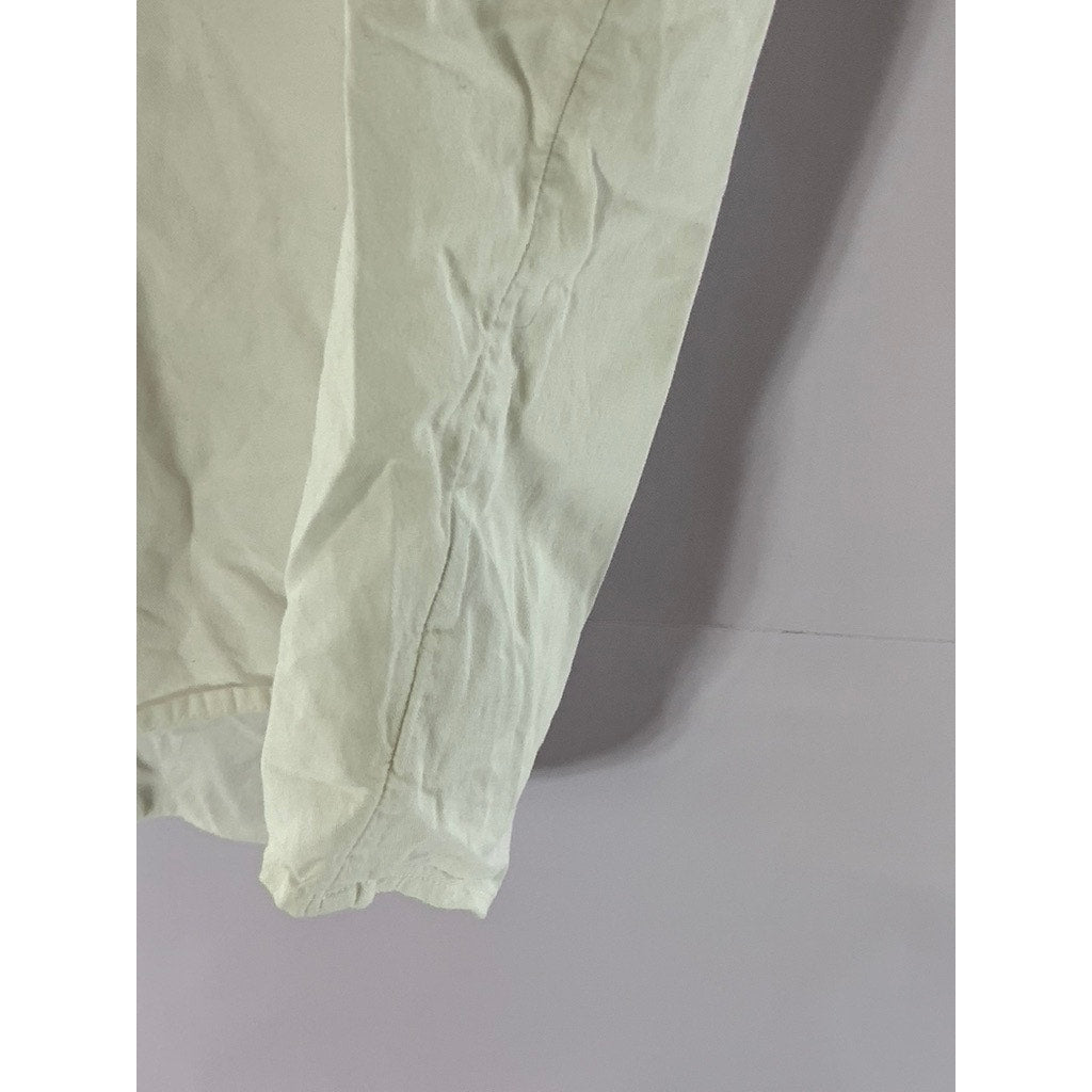 MADEWELL Women's White V-Neck Short Sleeve Parka Popover Top SZ M