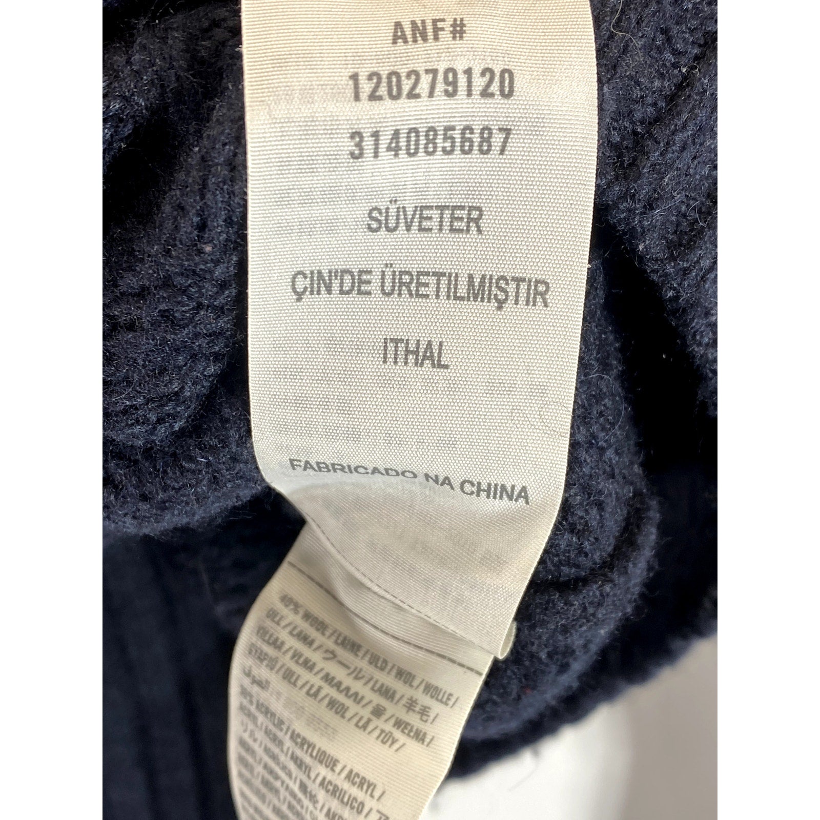 ABERCROMBIE & FITCH Men's Black Knit Crewneck Elbow-Patch Muscle Sweater SZ S