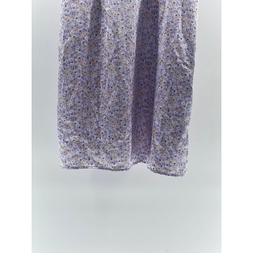 DIVIDED By H&M Women's Light Purple Floral Lace-Trim V-Neck Mini Dress SZ XS