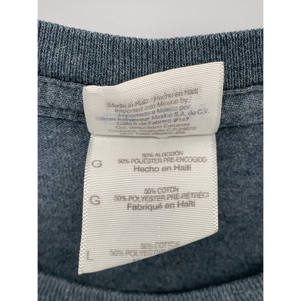 GILDAN Men's Blue Crewneck Renaissance Graphic Short Sleeve Casual T-Shirt SZ L
