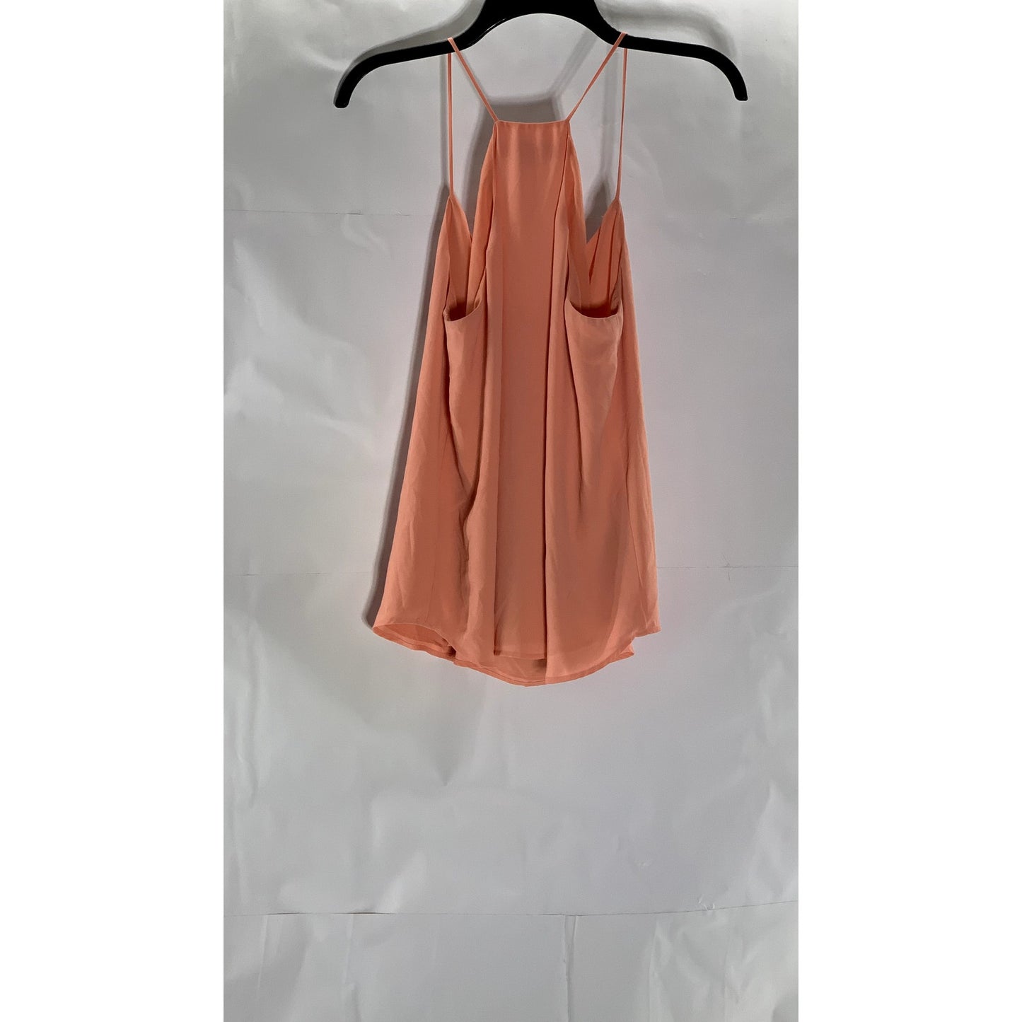 ANN TAYLOR LOFT Women's Peach V-Neck Spaghetti Strap Loose-Fit Racerback Top SZS