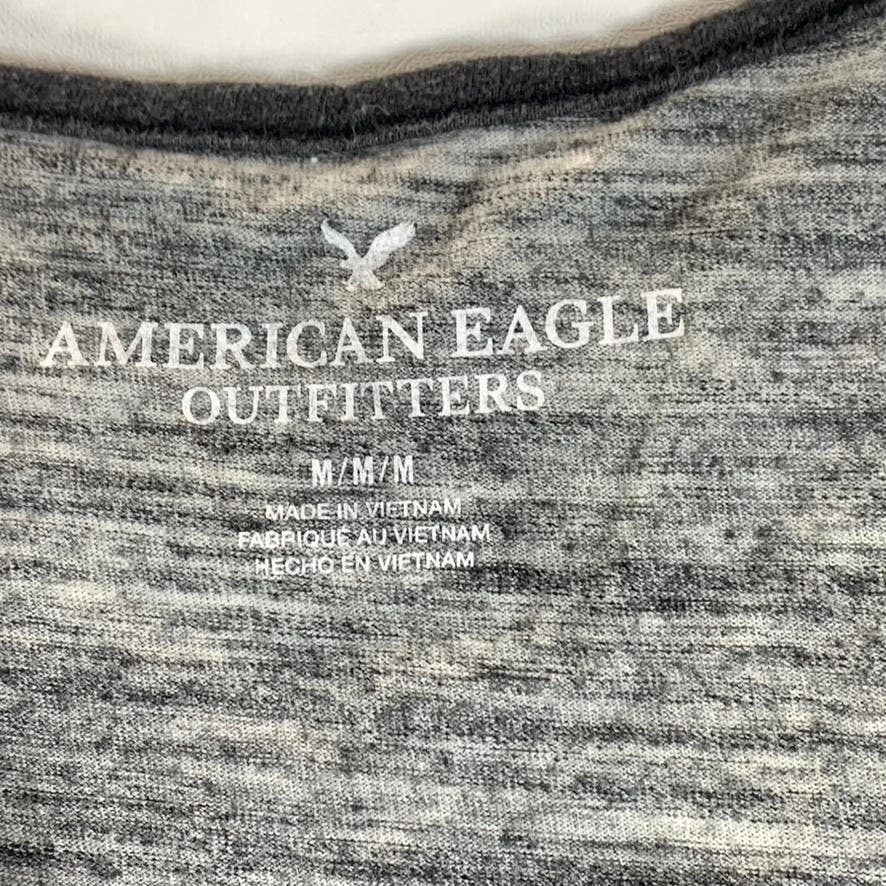 AMERICAN EAGLE OUTFITTERS Men's Gray Heather Printed Scoop-Neck Tank SZ M