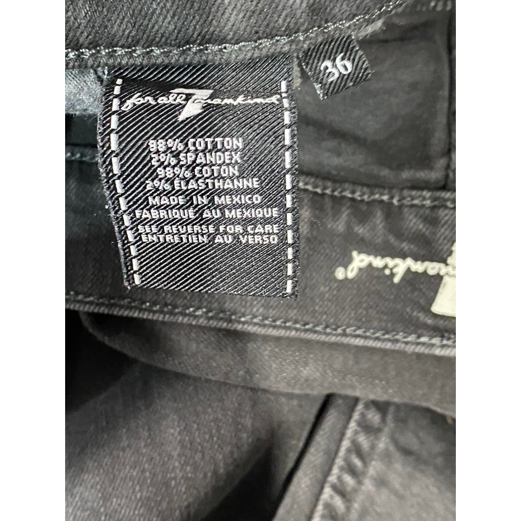 7 FOR ALL MANKIND Men's Black Paxtyn Skinny-Fit Denim Jeans SZ 36