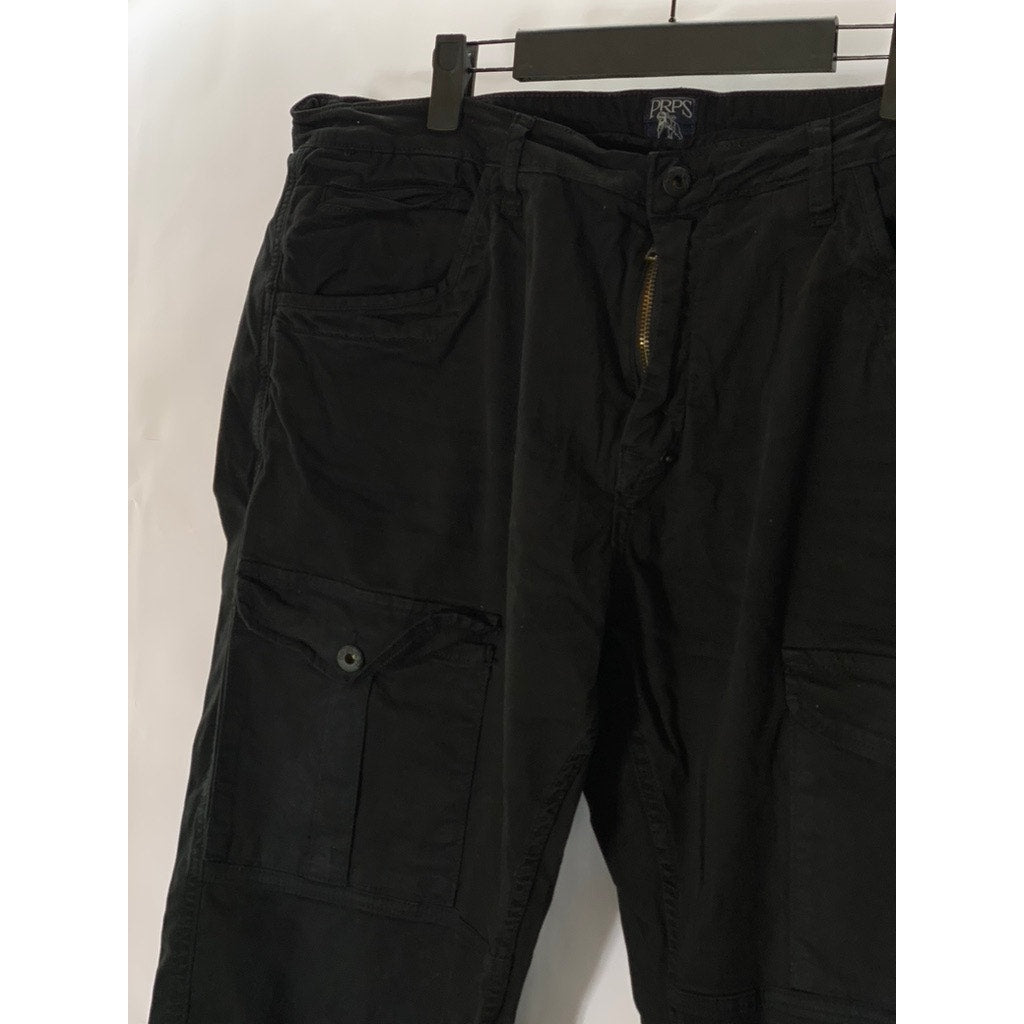 PRPS Goods & Co. Men's Black Solid Straight-Leg Front Cargo Pockets Jeans SZ 40