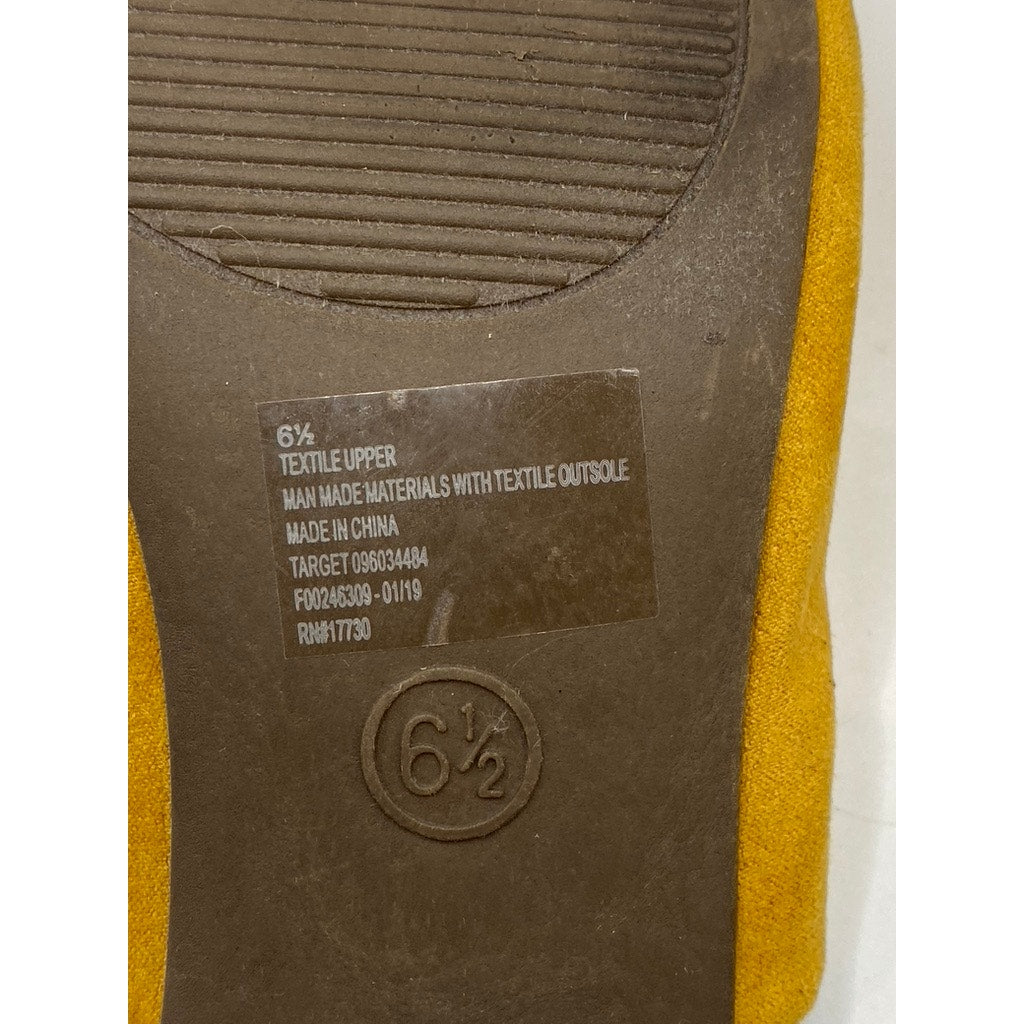 UNIVERSAL THREADS Women's Mustard Yellow Rosalynn Block-Heel Mule Sandals SZ 6.5