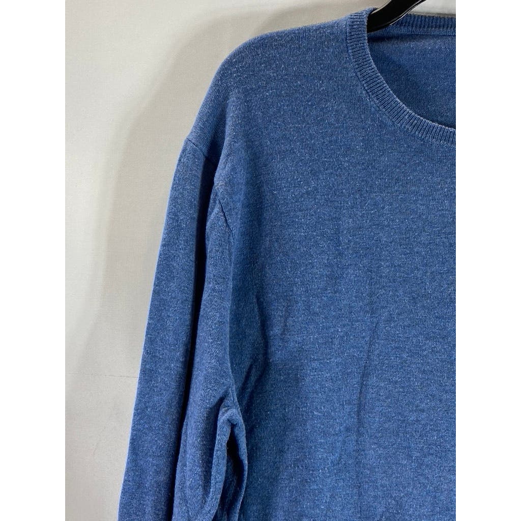 J.CREW Men's Blue Crewneck Cotton-Blend Pullover Sweater SZ XL