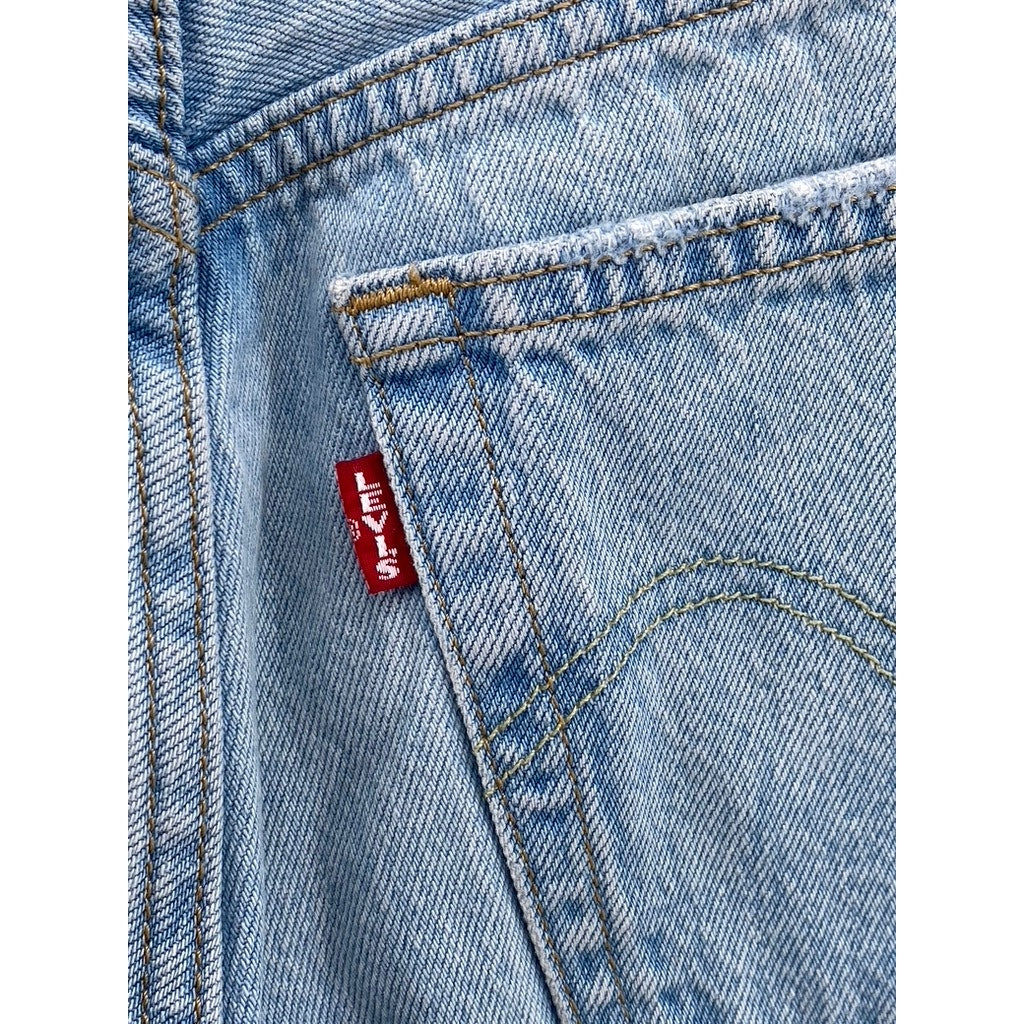 LEVI'S Women's Light Blue Denim 501 Distressed Five-Pocket High-Rise Short SZ 29