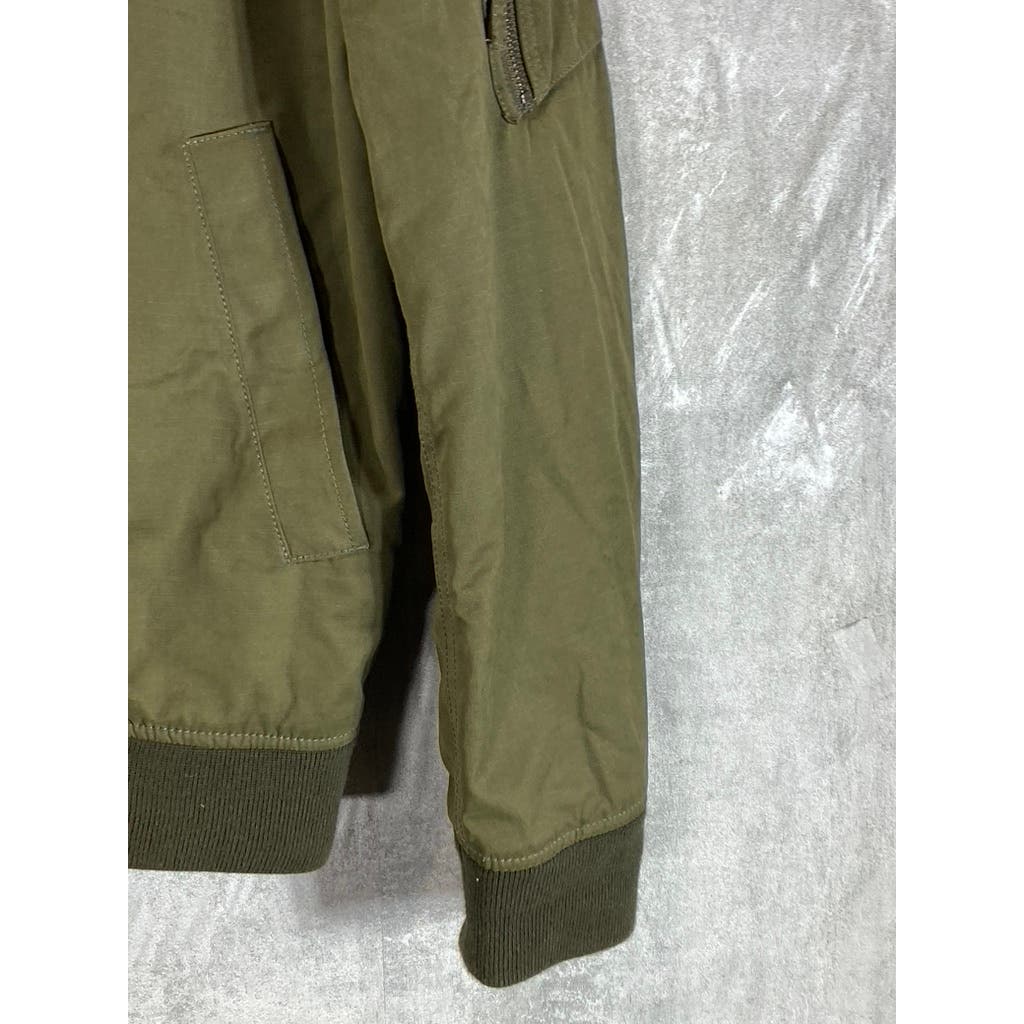 BANANA REPUBLIC Men's Kelp Green Water Resistant Zip-Up Bomber Jacket SZ S