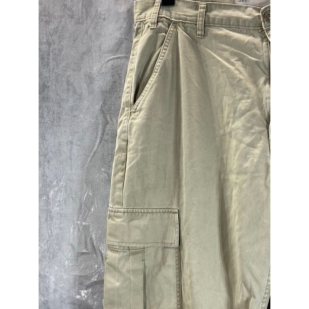 LEVI'S Men's Vintage Beige Distressed Straight-Leg Cargo Pants SZ 38x30