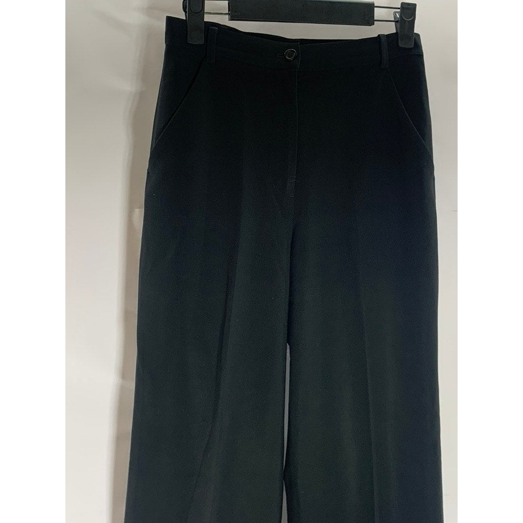 A MOVEABLE FEAST Women's Black Solid Wide-Leg Straight Pant SZ 2