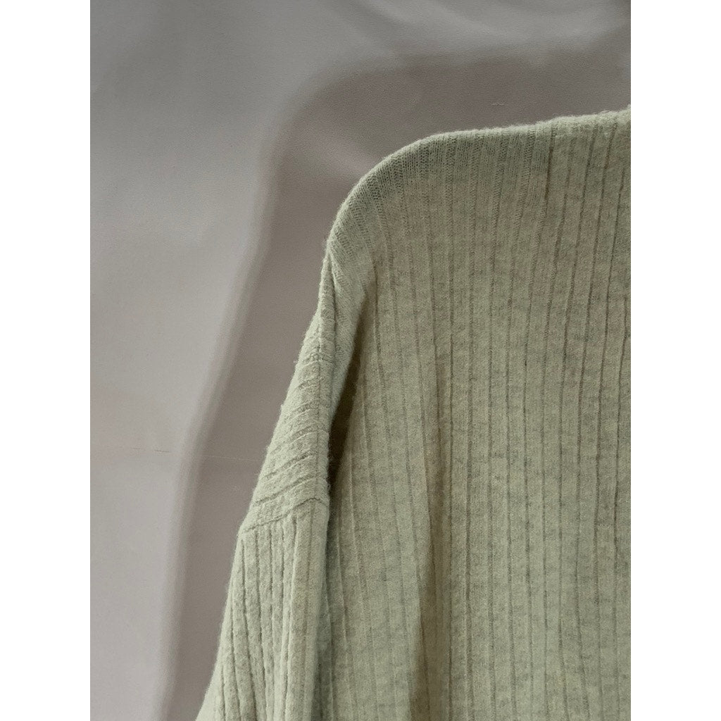MADEWELL Women's Beige Coziest Yarn Cameron Ribbed Three-Button Cardigan SZ S
