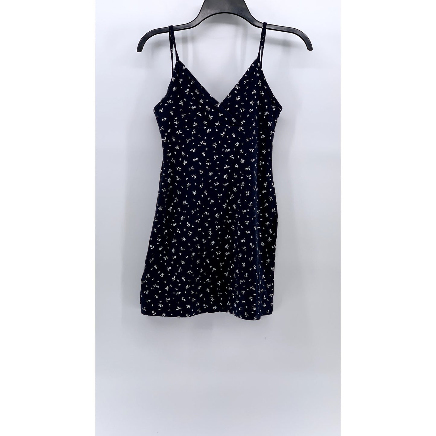EHP DESIGN By OMISTUIDIO Women's Navy Floral V-Neck Spaghetti Strap Dress SZ M