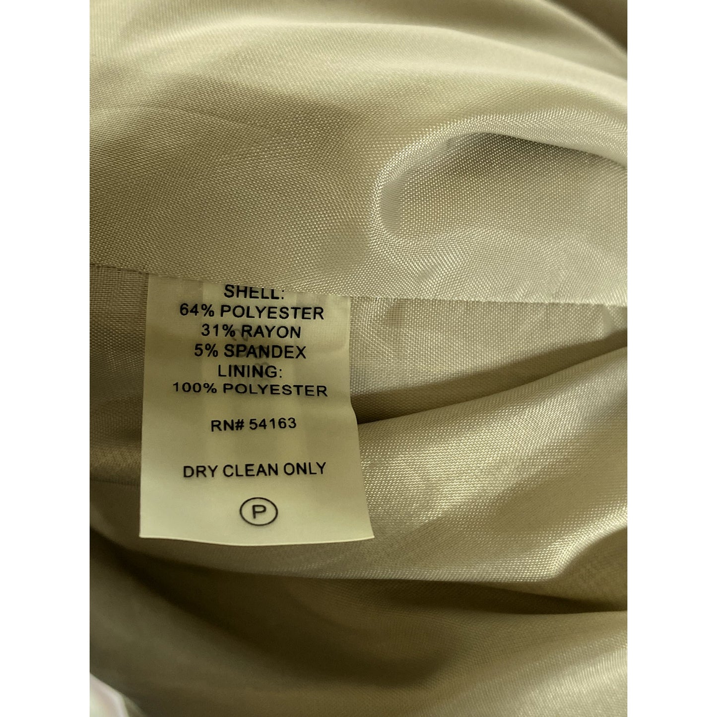 CALVIN KLEIN Women's Beige Solid Notch Collar Lined Two-Button Blazer SZ 2