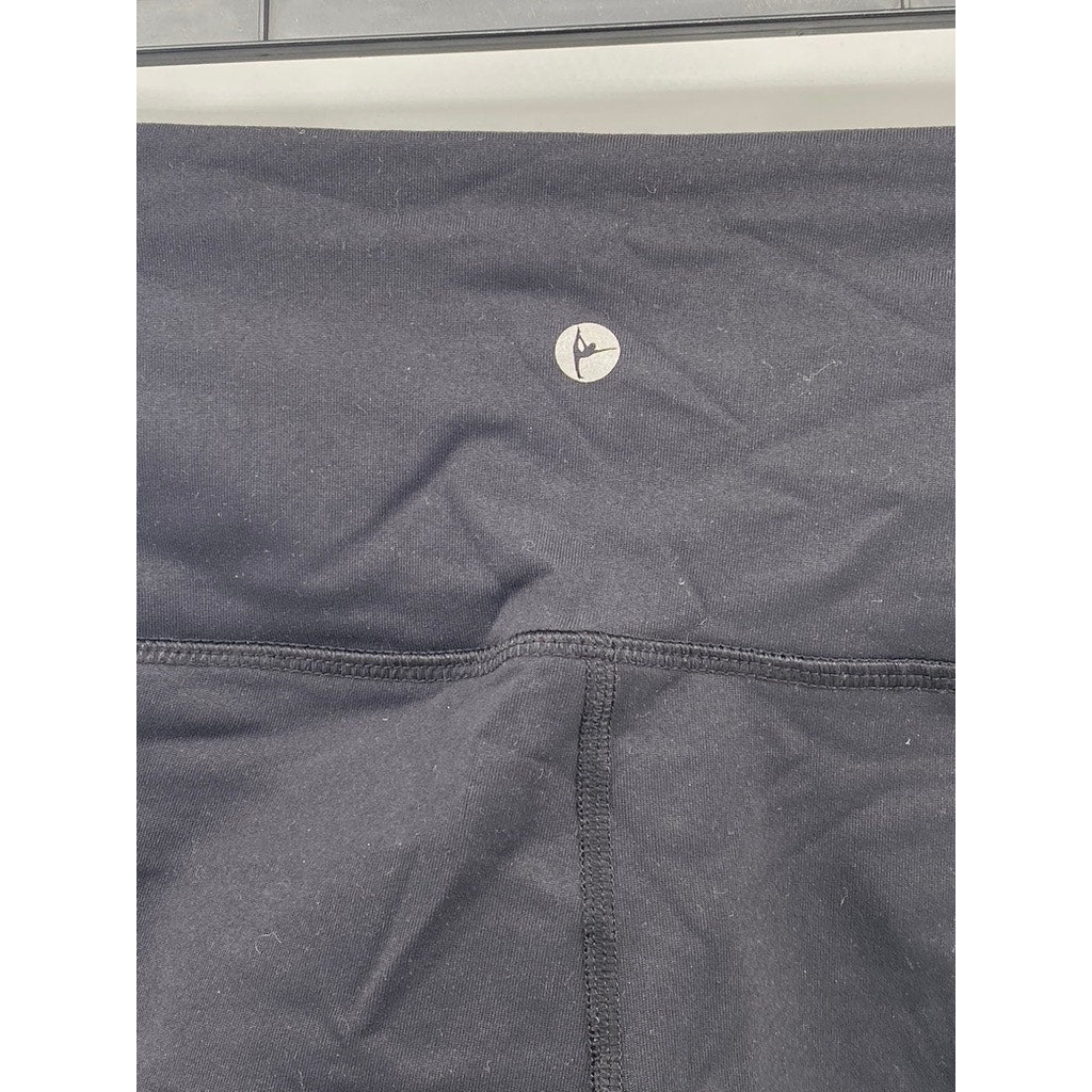 90 DEGREE BY REFLEX Women's Black Solid High-Rise Pull-On Bike Shorts SZ XS