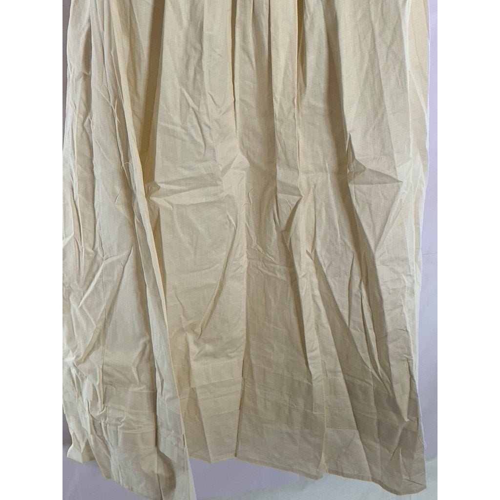 EN SAISON Women's Natural Sveta Square-Neck Puff Sleeve Tie-Back Midi Dress SZ M