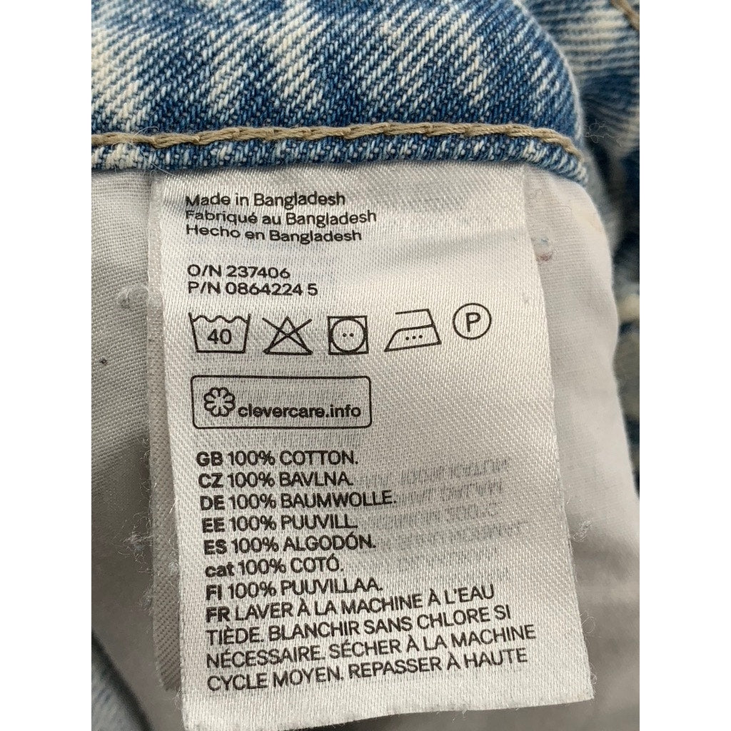 &DENIM Women's Light Blue Distressed High-Rise Loose Fit Straight Leg Jeans SZ 6