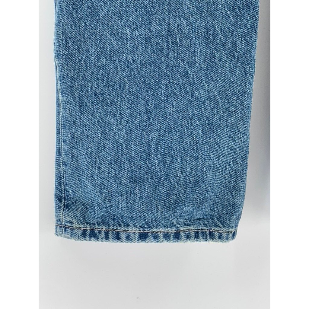 ZARA Women's Blue Wash Denim Straight-Leg Mid-Rise Five Pocket Jeans SZ 4