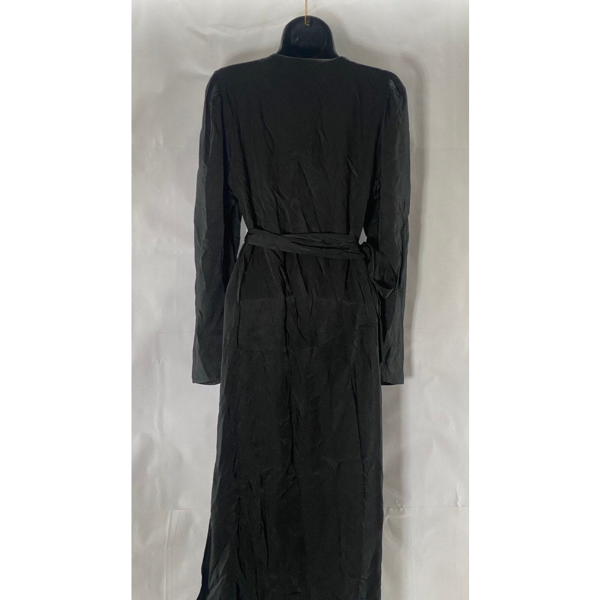 STOCKHOLM ATELIER & OTHER STORIES Women's Solid Black V-Neck Wrap Midi Dress SZ6
