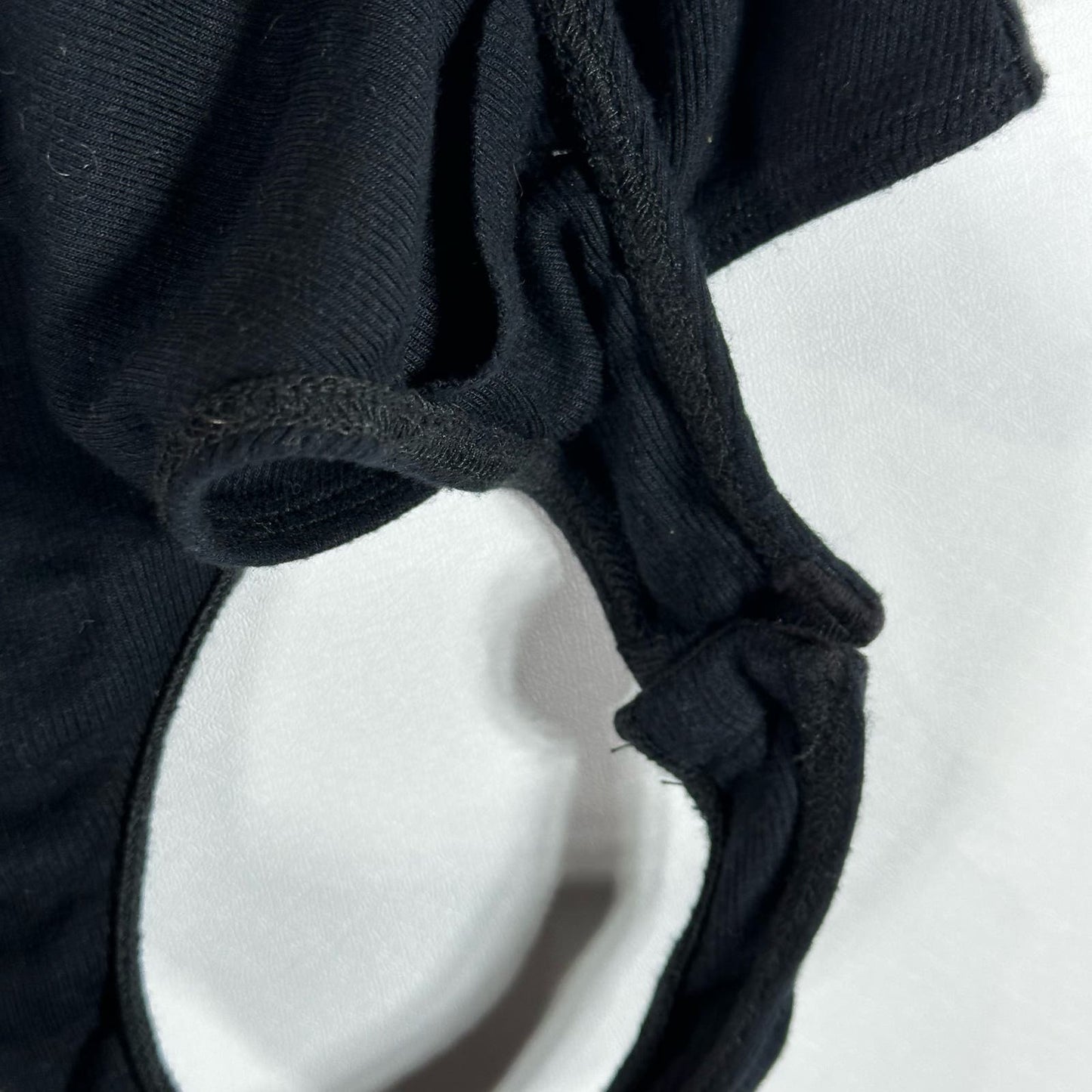 THE RANGE Women's Black Dynamic Rib Tilted Thong Bodysuit SZ M