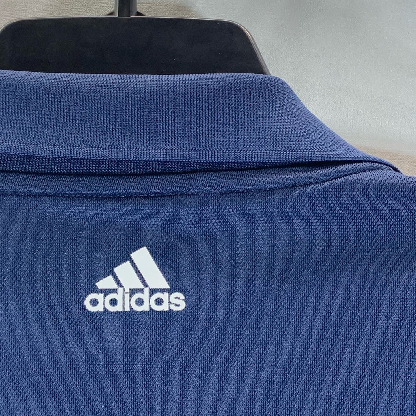 ADIDAS Men's Navy Climalite Standard-Fit Short Sleeve Golf Polo SZ L