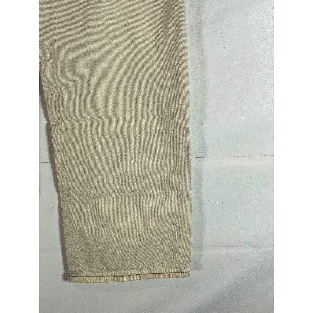 H&M DIVIDED Women's Beige Five-Pocket Wide-Leg Straight Pant SZ 4