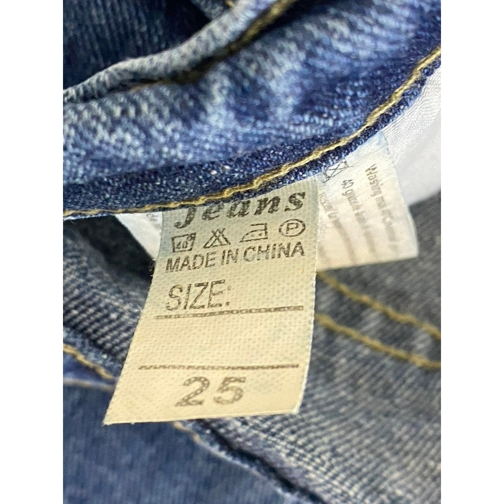 UNBRANDED Women's Dark Blue Denim Skinny-Leg High-Rise Jean SZ 25