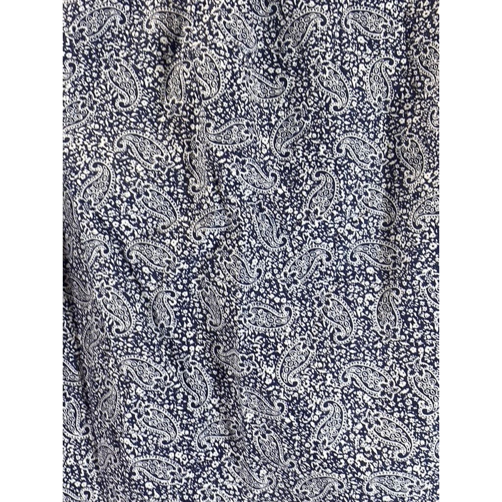 DIESEL Men's Navy/White Paisley Giamma Button-Up Long Sleeve Shirt SZ S