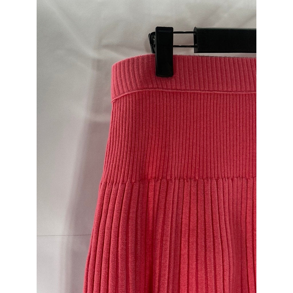 AERIE Women's Dark Pink Take Charge Pull-On Ribbed Flare Sweater Mini Skirt SZ M