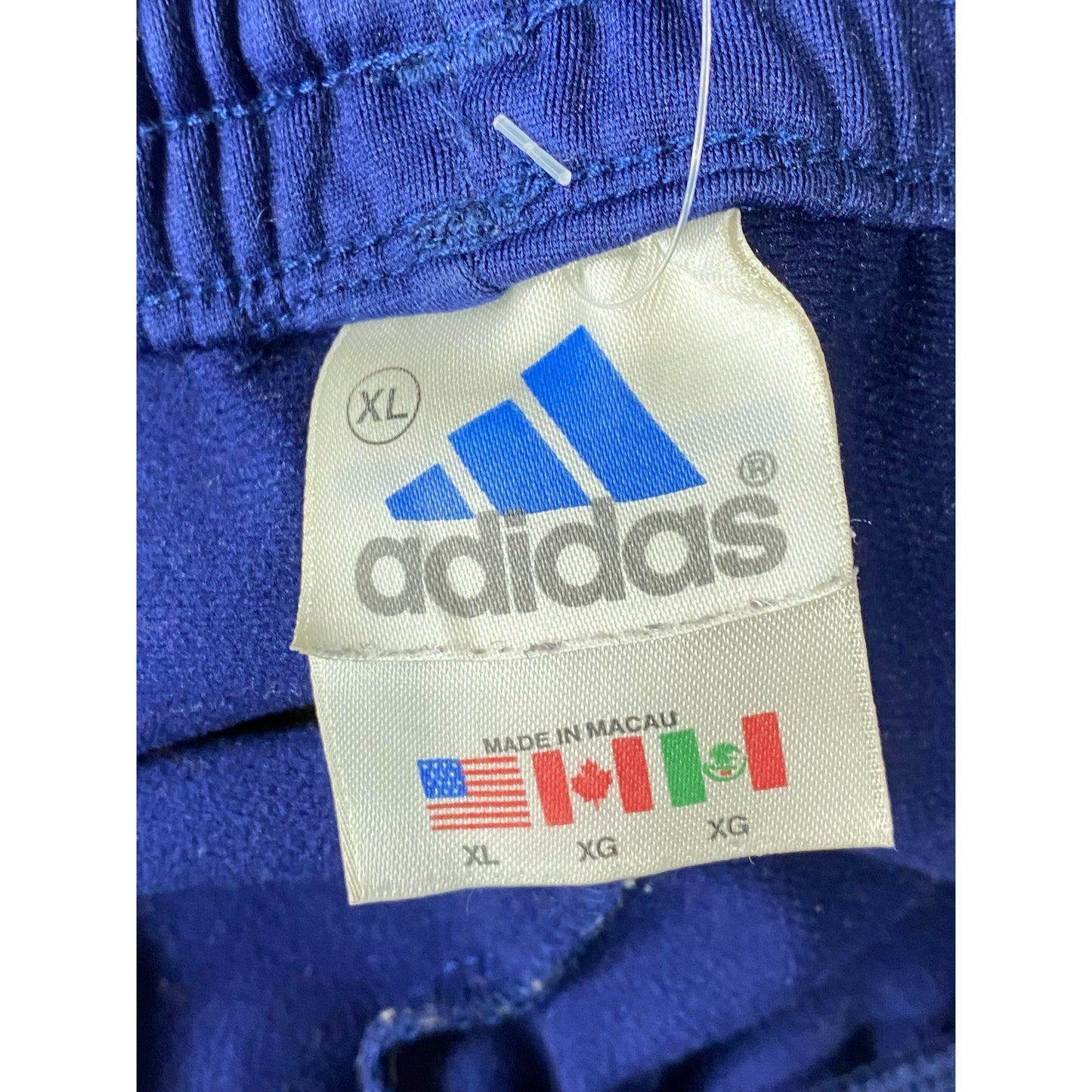 ADIDAS Youth Navy/Yellow 3-Stripe Hem Vintage Pull-On Active Pants SZ XL