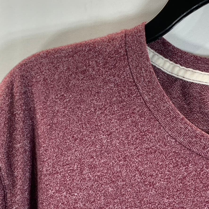 ABERCROMBIE & FITCH Men's Red Heather Crewneck Cotton-Blend T-Shirt SZ 2XL