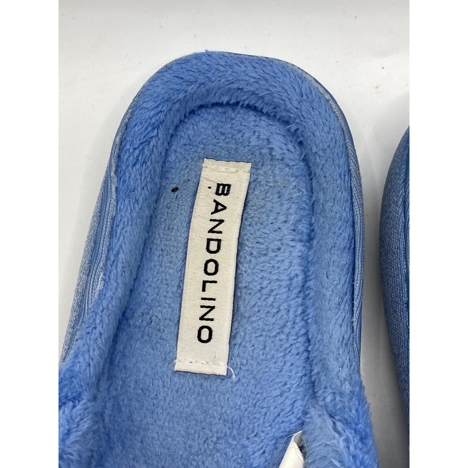 BANDOLINO Women's Blue Fuzzy Slide-On Casual Slippers SZ S(5-6)