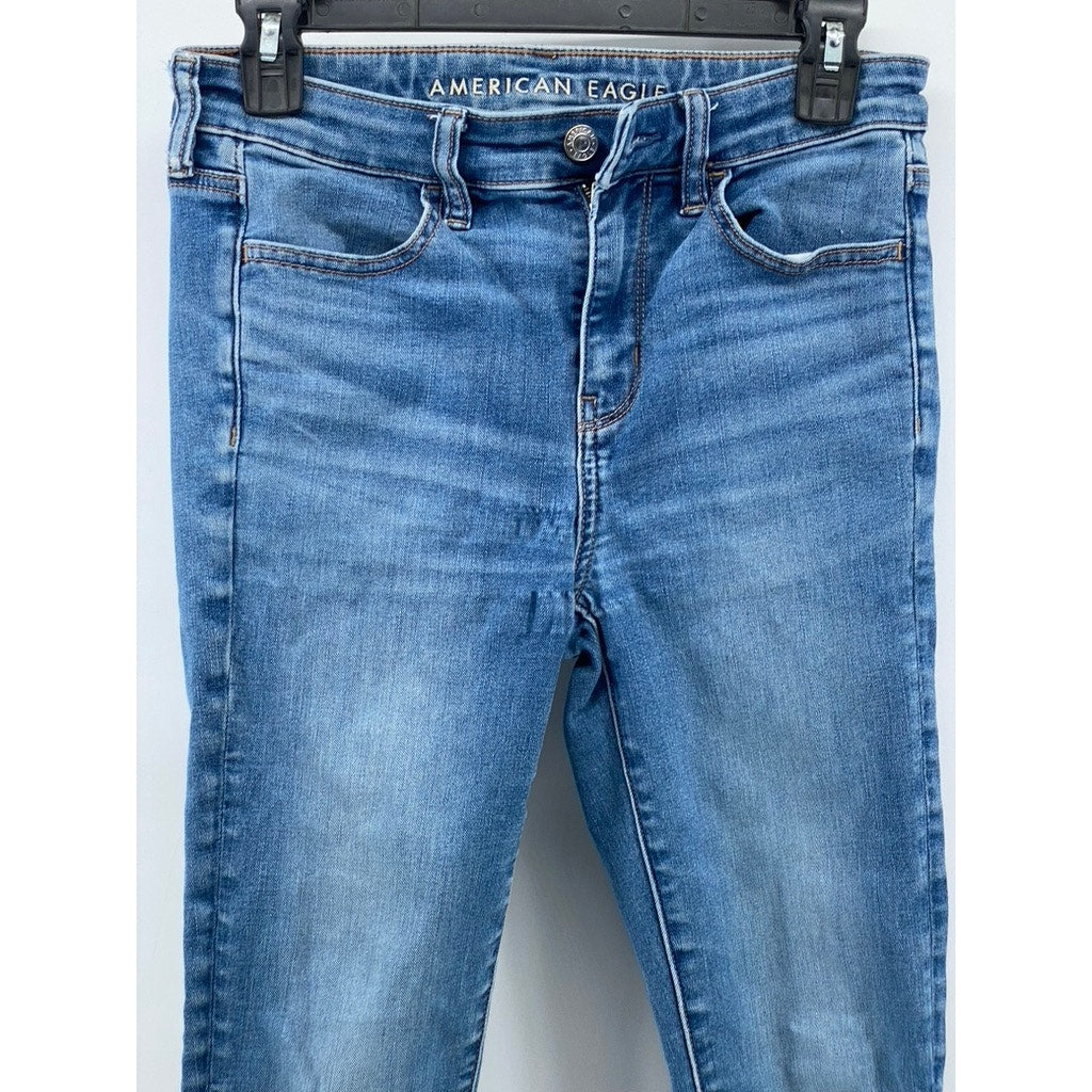 AMERICAN EAGLE Women's Medium Blue Wash Next Level Stretch Hi-Rise Jeggings SZ 4