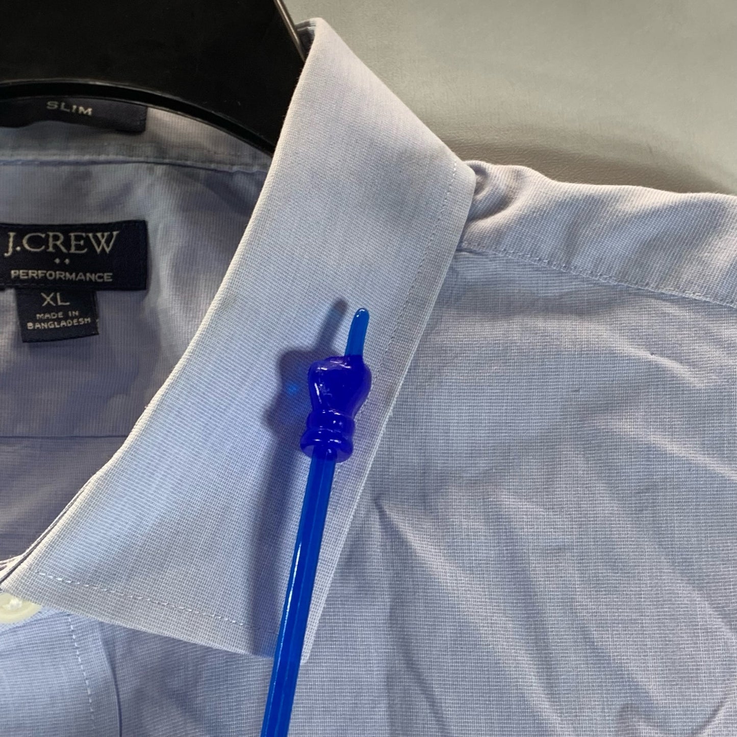 J.CREW FACTORY Men's Classic Blue Slim Performance Button-Up Dress Shirt SZ XL