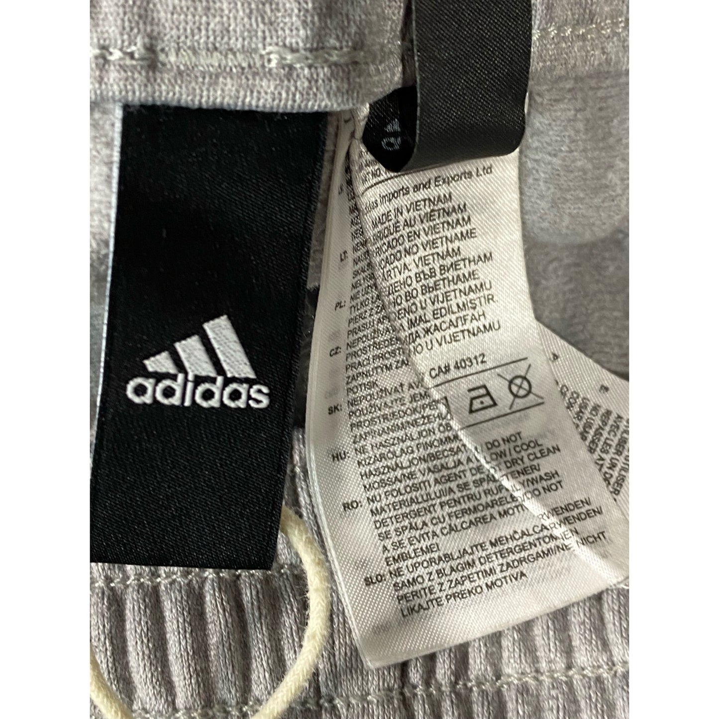 ADIDAS Men's Gray/White Tiro 3-Stripe Zipper-Hem Pull-on Track Pants SZ L