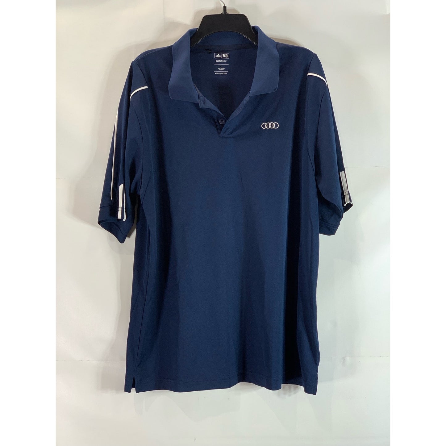 ADIDAS Men's Navy Climalite Standard-Fit Short Sleeve Golf Polo SZ L