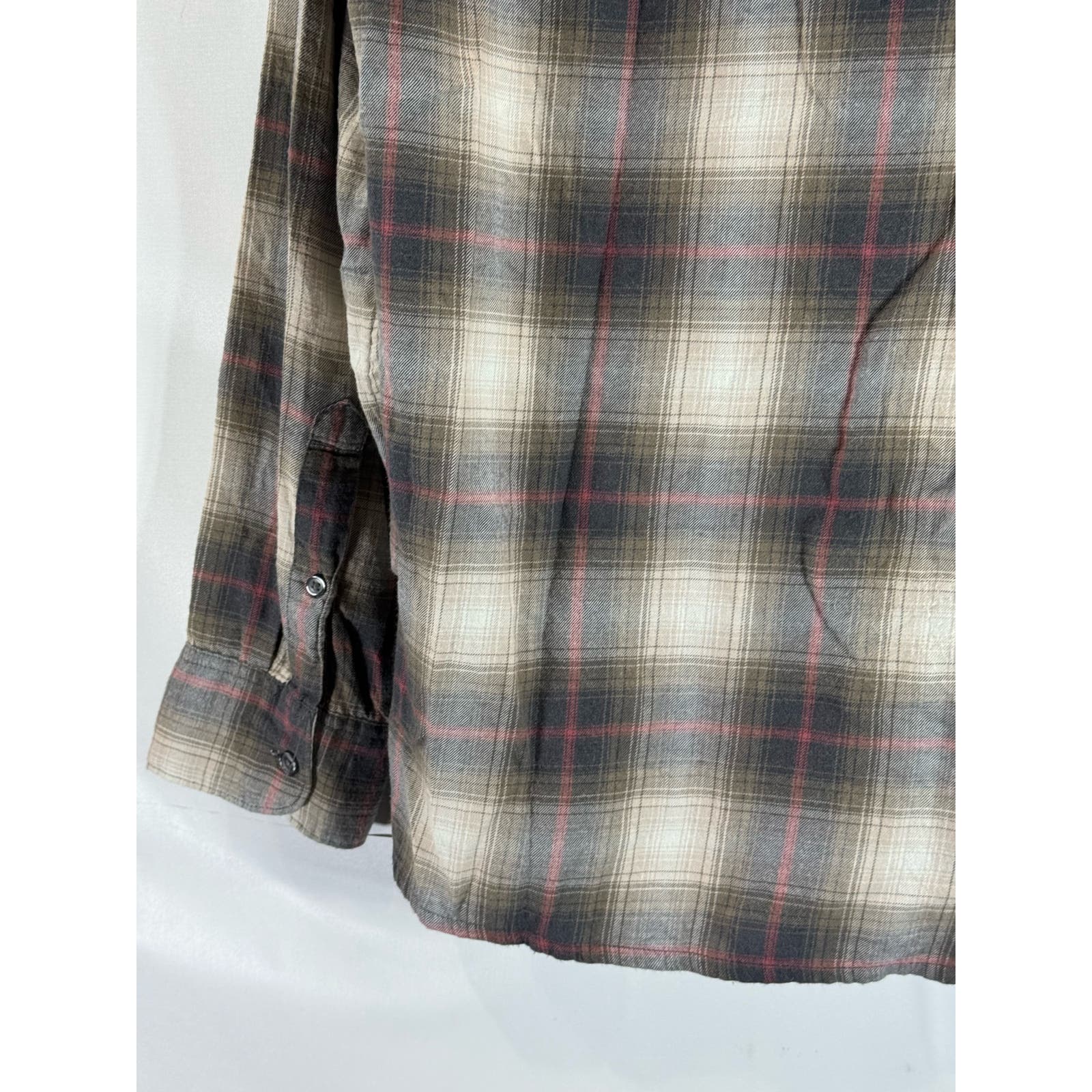 ABERCROMBIIE & FITCH Men's Brown Plaid Button-Up Long Sleeve Shirt SZ L