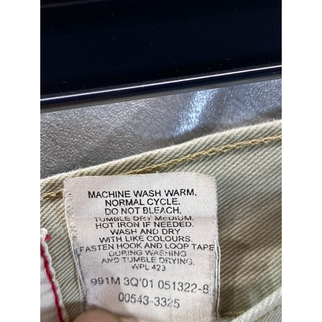 LEVI'S Men's Vintage Beige Distressed Straight-Leg Cargo Pants SZ 38x30