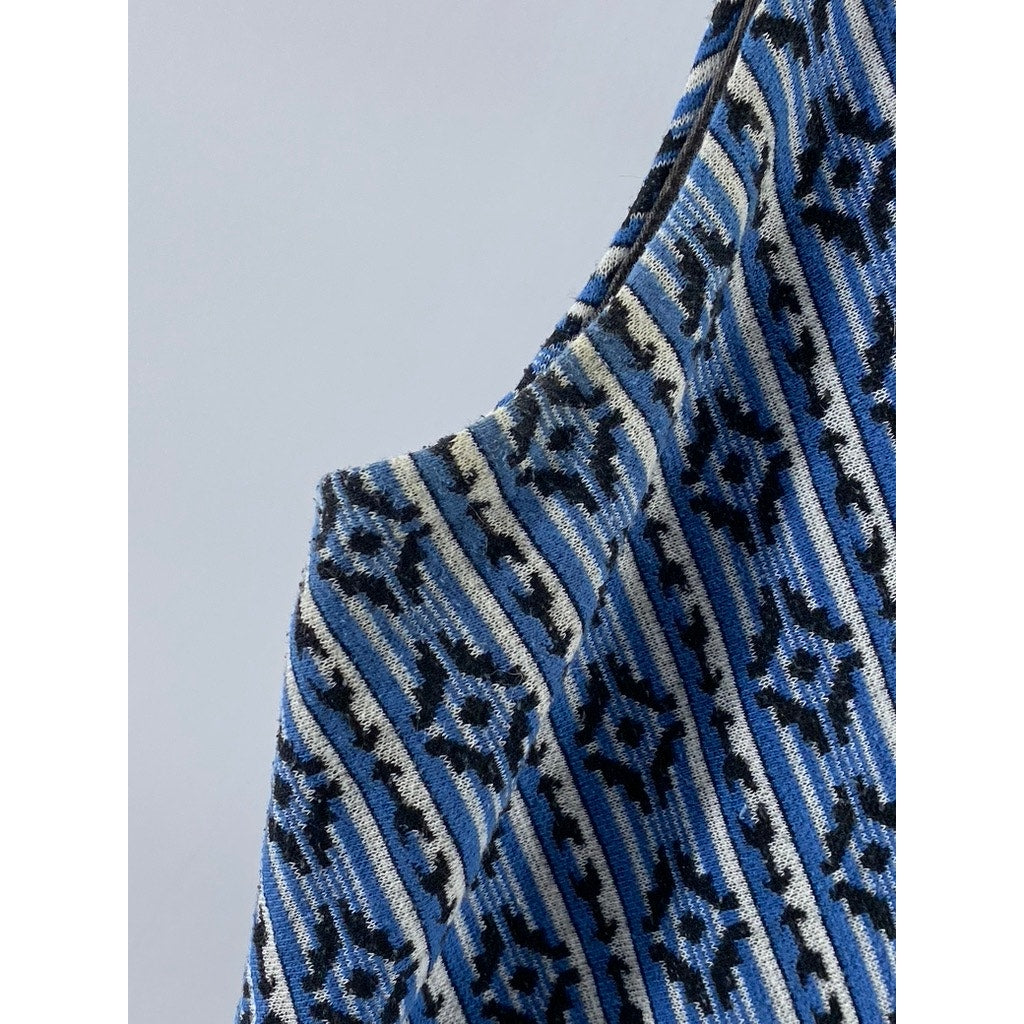 MAEVE By Anthropologie Women's Blue Printed V-Neck Sleeveless A-Line Dress SZ 10