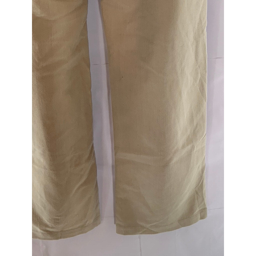 ABERCROMBIE & FITCH Women's Tan Regular-Fit Mid-Rise Wide-Leg Dress Pant SZ 28