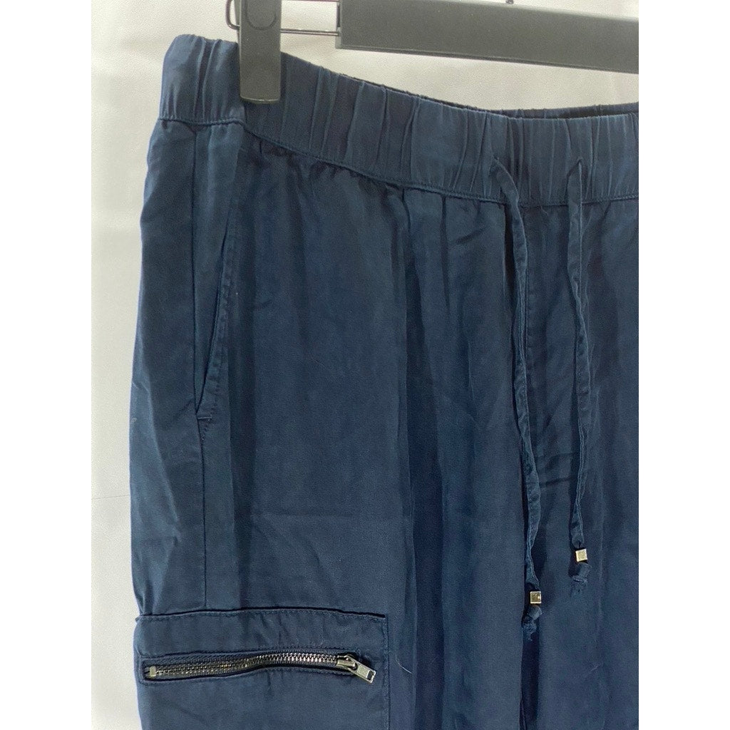 BANANA REPUBLIC Women's Navy Soft Cargo Pull-On Drawstring Pant SZ S