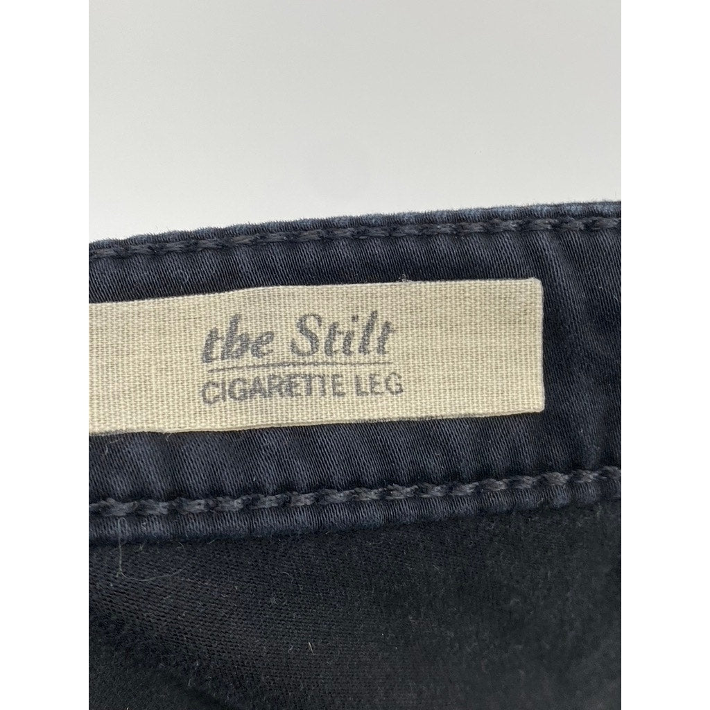 AG ADRIANO GOLDSCHMIED Women's Black Denim The Stilt Cigarette Leg Jeans SZ 28