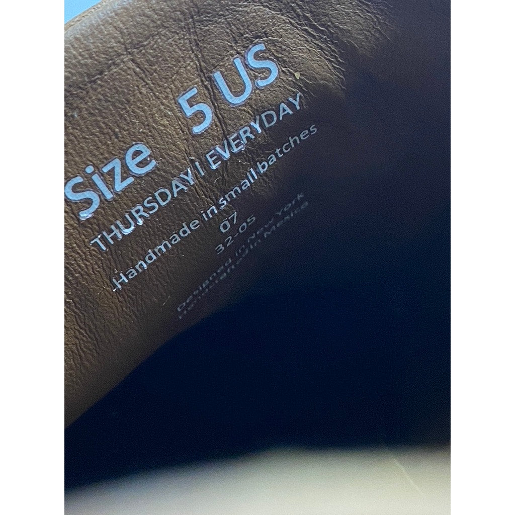 THURSDAY Women's Hickory Vachetta Brown Leather Premier Low-Top Sneakers SZ 5