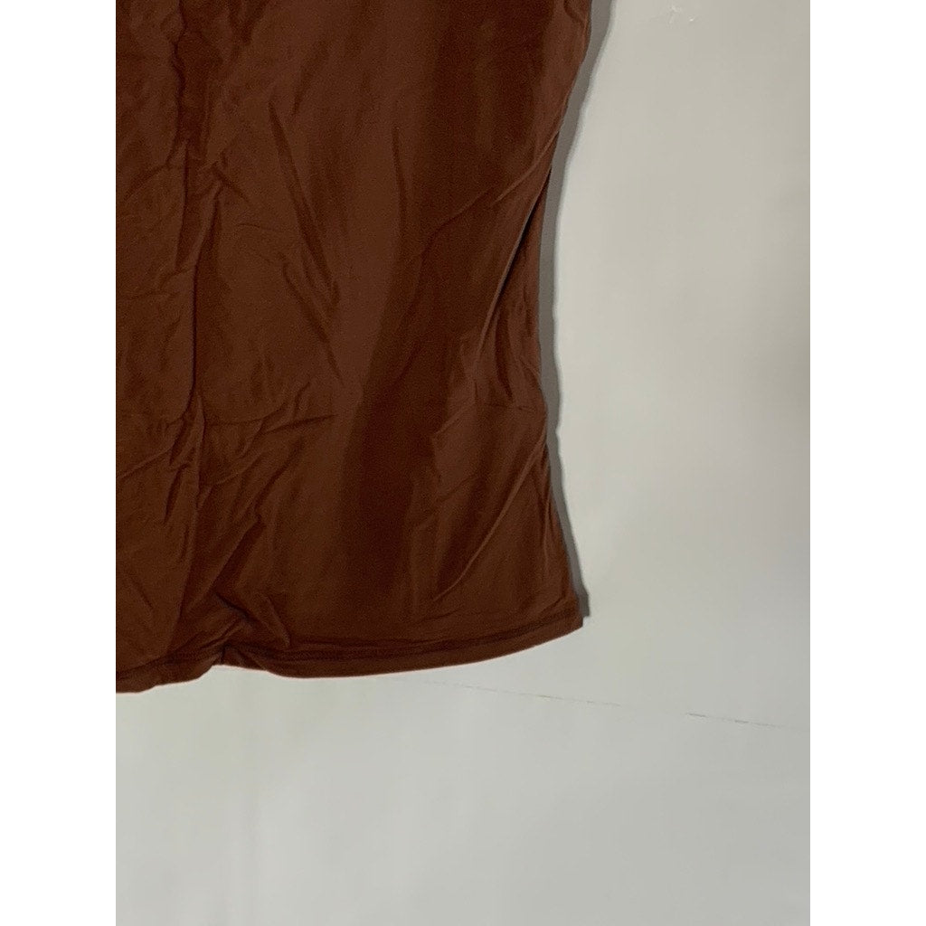 EASYGALA Women's Dark Brown Scoop-Neck Tank Top SZ S