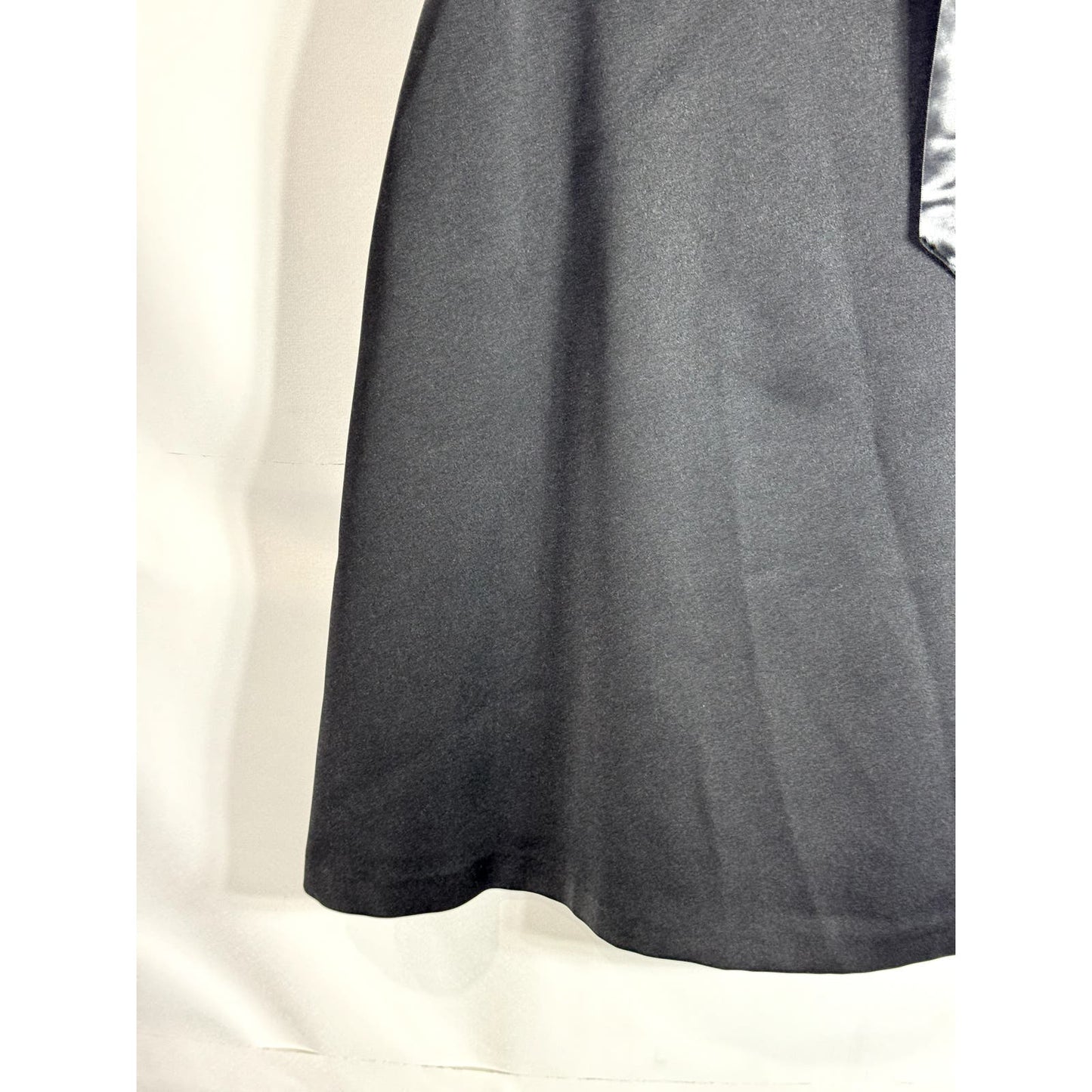 LAUNDRY BY SHELLI SEGAL Women's Black Satin Waist-Bow Spaghetti Strap Dress SZ 4